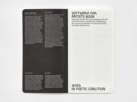 Software for Artists Book #003: In Poetic Coalition