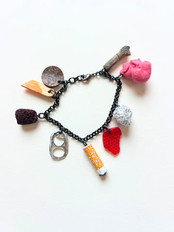 Mended Veil: New York Street Trash Charm Bracelet