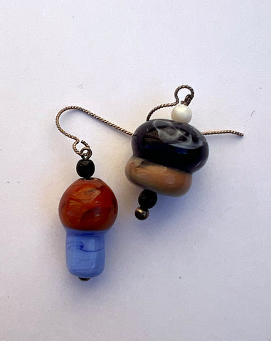 Pear Ware: Mismatched Mushroom Earrings