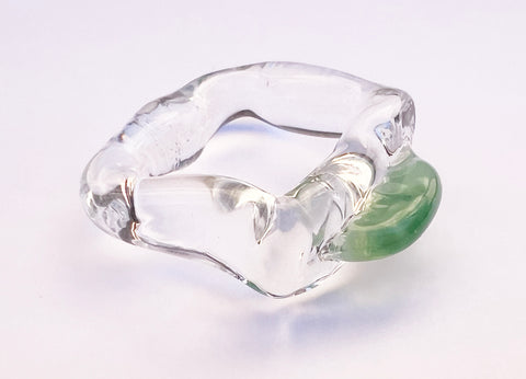 Pear Ware: Glass Frog Square Ring