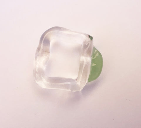 Pear Ware: Glass Frog Square Ring