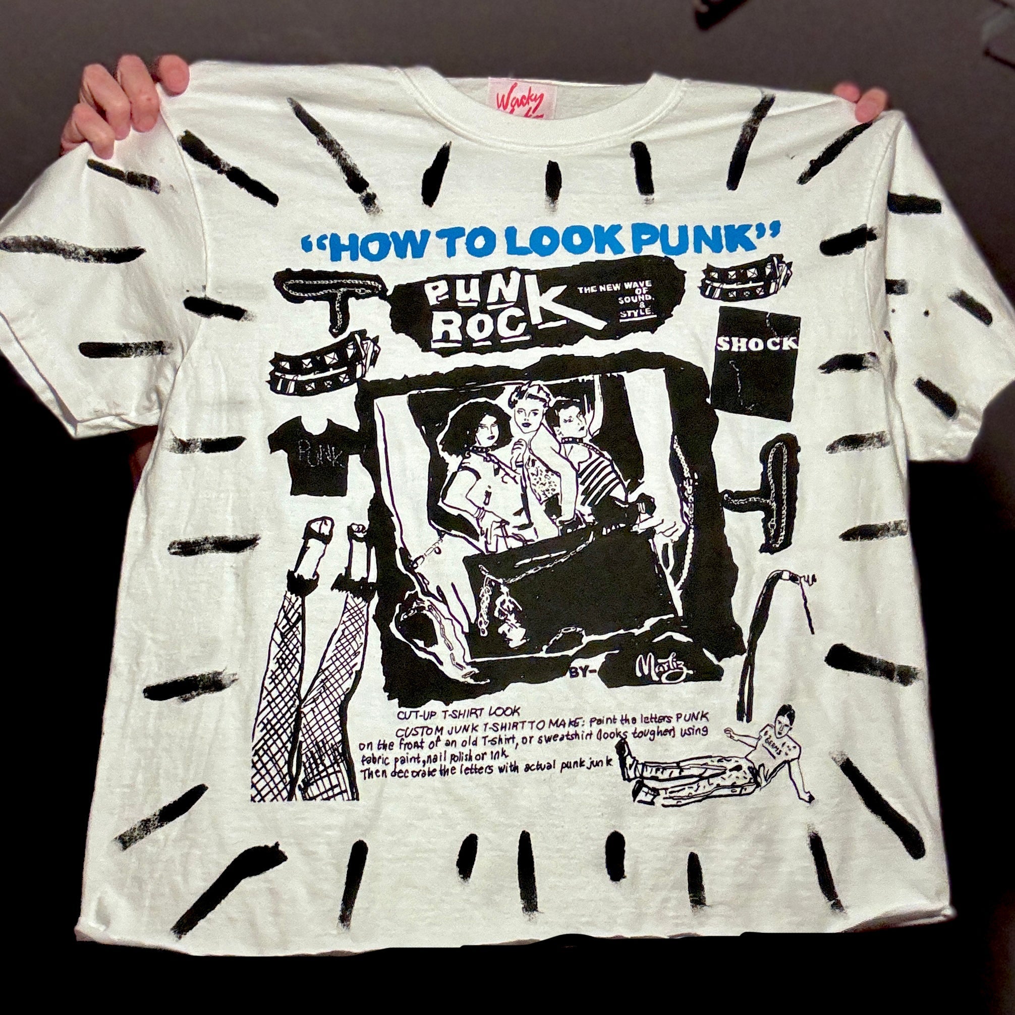 Wacky Wacko: How to Look Punk!  Handpainted Cropped T-shirt