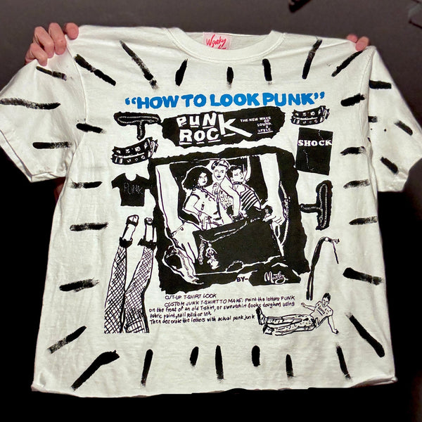 Wacky Wacko: How to Look Punk!  Handpainted Cropped T-shirt