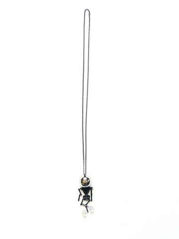 Mended Veil: Self-Reflecting Skeleton Necklace