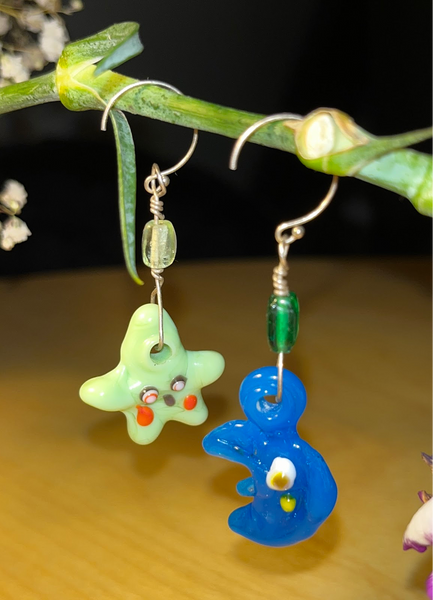 Pear Ware: Star and Moon Earrings