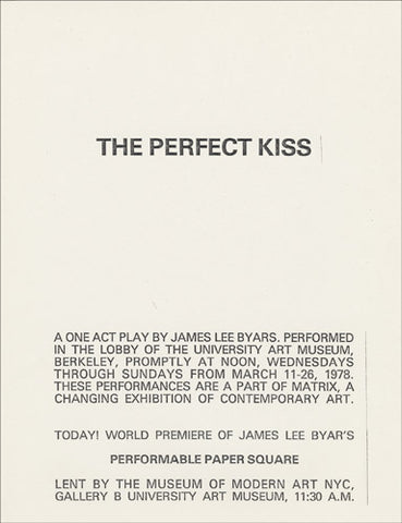 James Lee Byars: 1/2 an Autobiograpy, Sourcebook