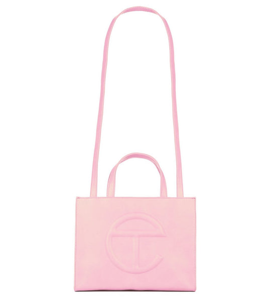 Telfar Medium Embossed Logo Tote Bag in Pink