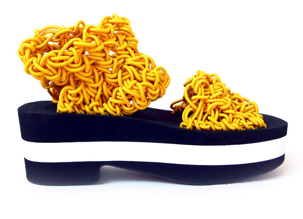 Arielle de Pinto/LVMM: Marigold Crochet Platform Sandal – ooga booga